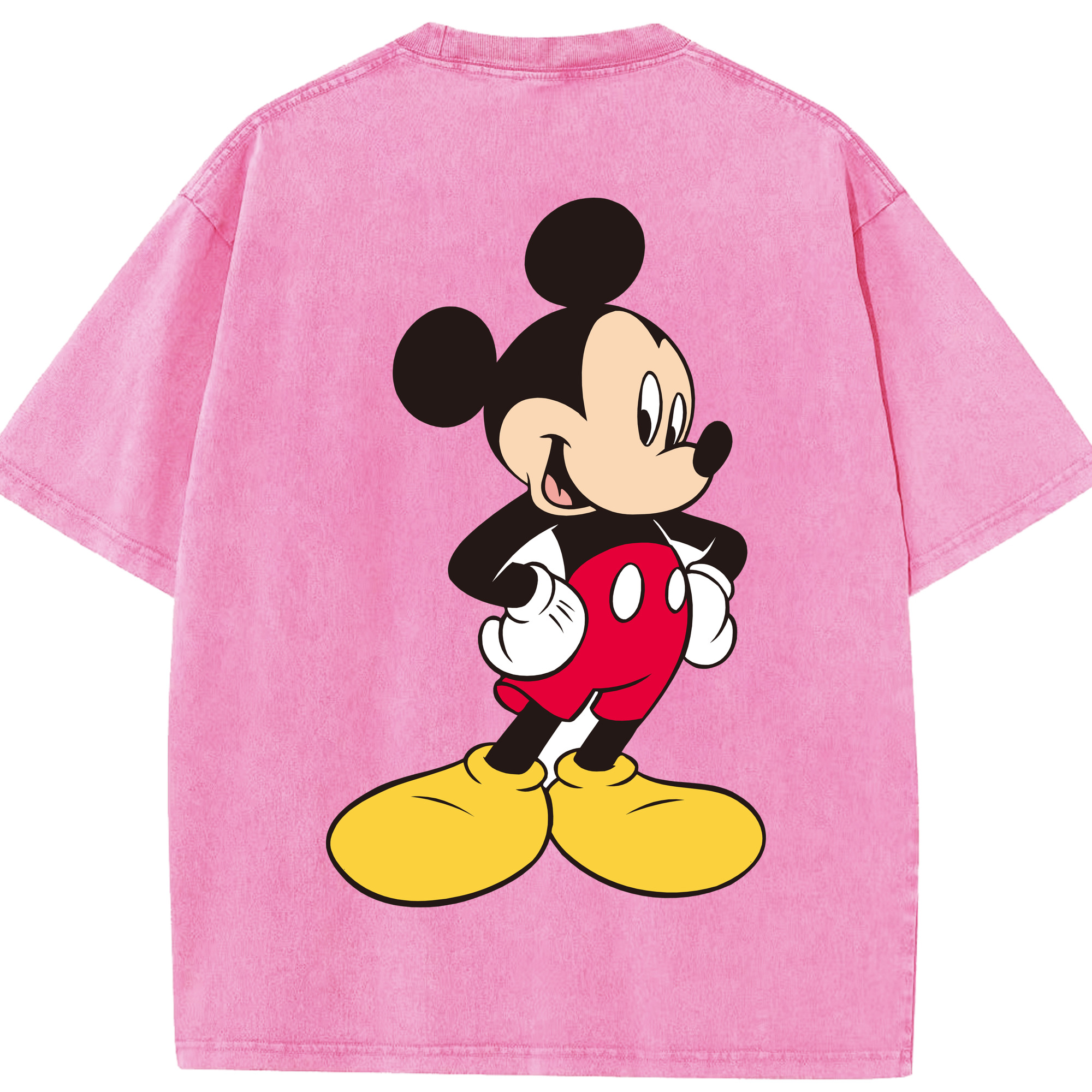 （画像用） ミッキーマウス Mickey Mouse 綿100% ヴィンテージ風 半袖Tシャツ（背面プリント）